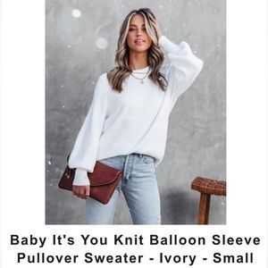 White crewneck sweater